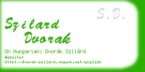szilard dvorak business card